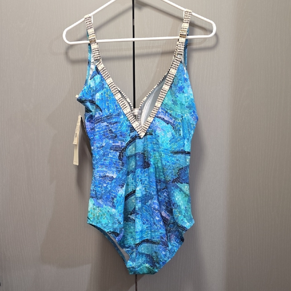 Vibrant Blue One Piece Swimsuit - Picture 3 of 8